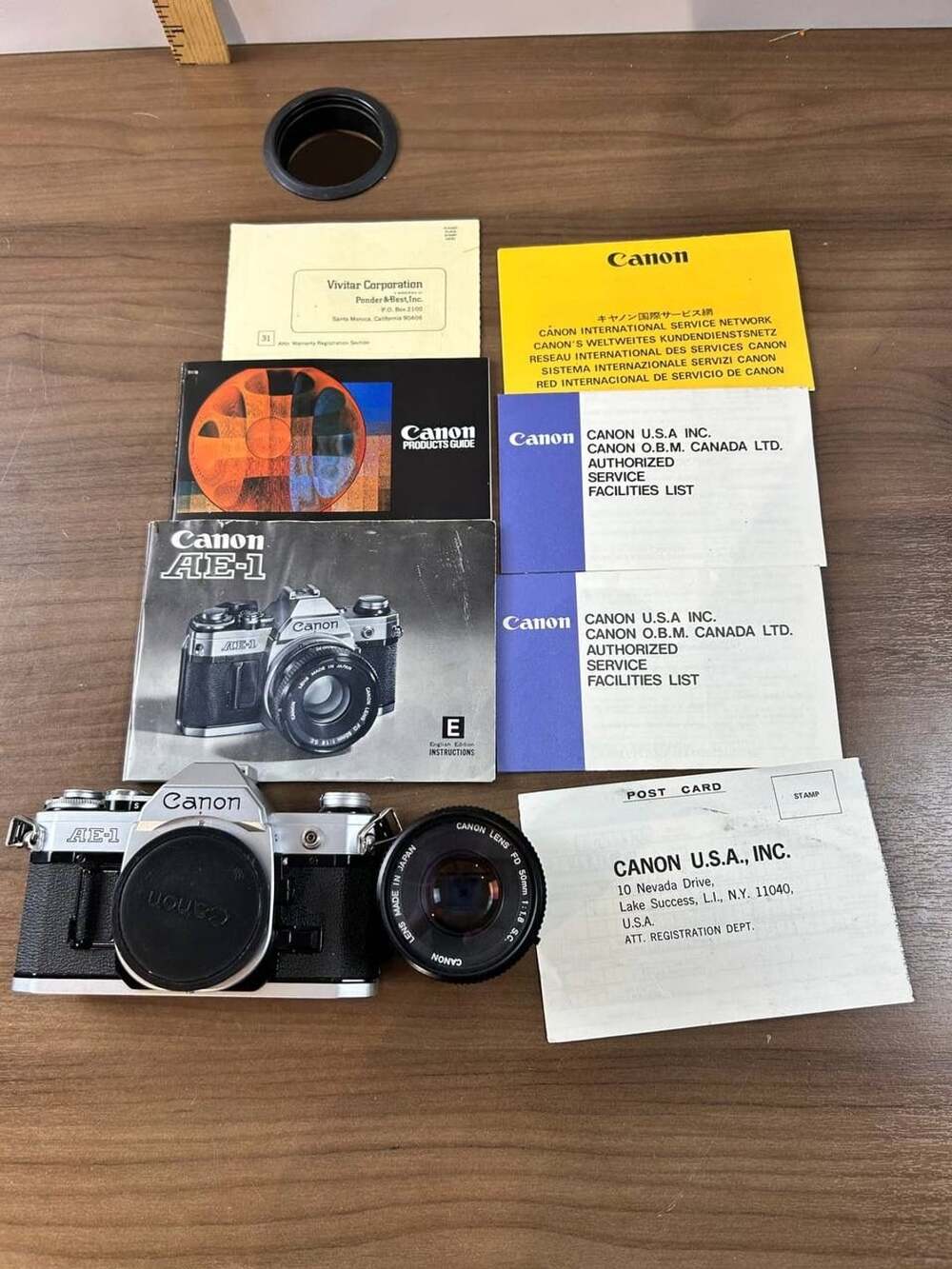 Canon AE-1 35mm SLR Film Camera FD 50mm f/1.8 S.C. Lens Tested Working